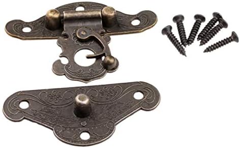 Безбедносен HASP заклучување 1 парчиња антички бронзено метално заклучување декоративни брави за заклучување кука дрвена кутија за накит со