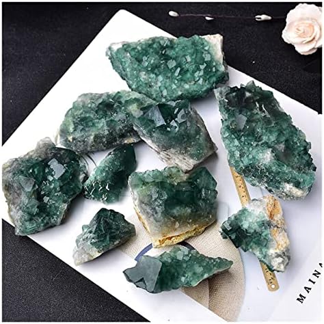 природен камен зелен флуорит минерален кристал примерок кластер минерални кристални камења здравствена енергија заздравување