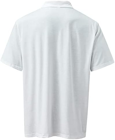 ДСОДАН Зипер Поло кошули за мажи, лето апстрактно печатење на лице со кратки ракави маица мода опуштено прилагодено голф-врвови за голф