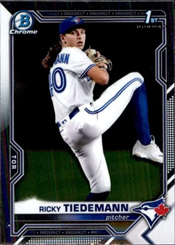 2021 Bowman Chrome Draft BDC-89 Ricky Tiedemann RC RC Dookie Toronto Blue Jays MLB Baseball Trading Card