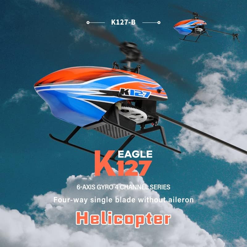 Леозо wltoys xk K127 RC хеликоптер далечински управувач со хеликоптер, височина, еден клуч полето/слетување, RC авион за деца момчиња и почетници