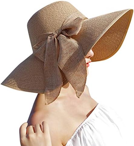 Womenените голема облога од слама капа од сонцето флопи широки женски летни капачиња нови куглани визир капа дами преклопувајќи капки на плажа флопи