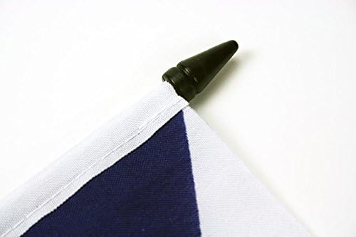 Знаме На Аз Финска Знаме на Маса 5 х 8 - Финско Биро знаме 21 х 14 см-Црн Пластичен Стап И Основа