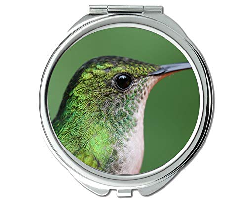 Огледало, Тркалезно Огледало, Зелено Џебно Огледало За Птици Колибри, 1 Х 2Х Зголемување
