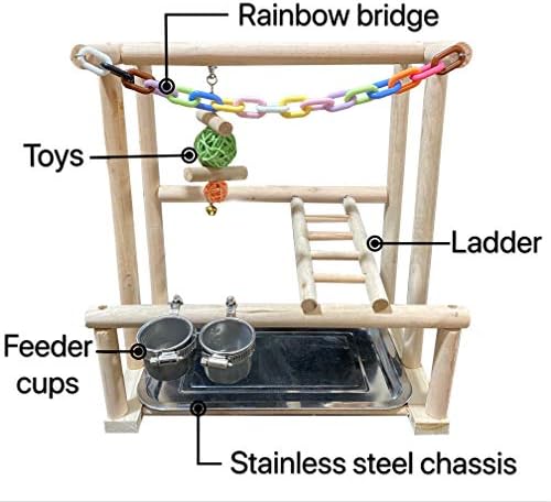 НАПУРАЛ Птица Игралиште Птица Игра Стојат Кокатиел Игралиште Дрво Костур Салата Игралиште Скала Со Фидер Чаши Играчки Вежба Игра