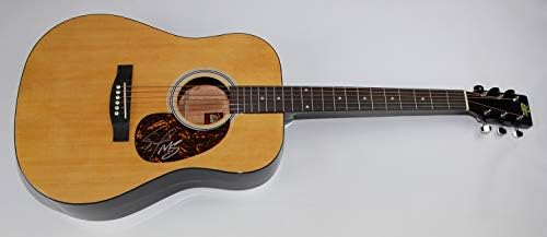 Сезоните на Скоти МекКери се менуваат потпишано автограмирано природно дрво со целосна големина акустична гитара ЛОА