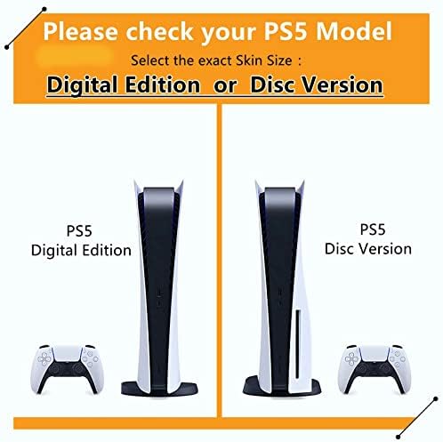 Врвен фабрика Bucen за PS5 Disc Edition & Digital Edition Console и контролор винил покритие кожи за завиткување отпорни на гребење, компатибилни со PS5 441557 Anti Scratch