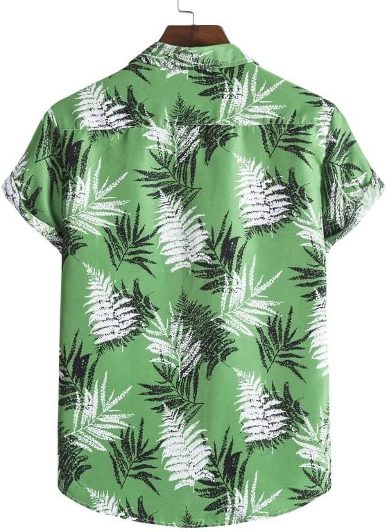Панталони од плажа Jydqm Постави машки хавајски колекција на плажа во стил на јака, печати кратки ракави за кратки ракави
