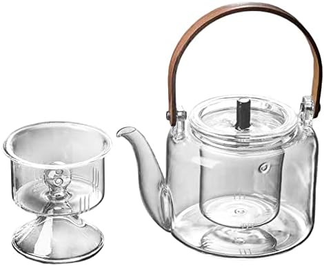 Ｋｌｋｃｍｓ стаклена чајник, тенџере, чајници, садови од чај од 1000 мл со отстранлив инфузер, сад за чај со рака, боросиликатен стаклен чајник за
