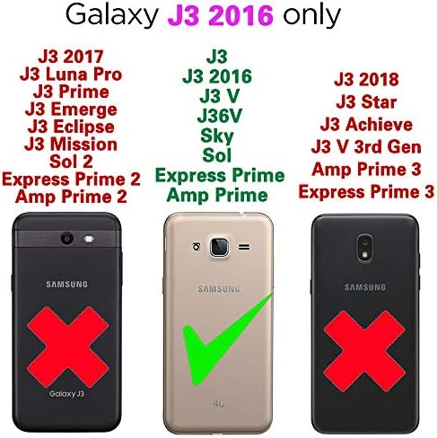 Asuwish Компатибилен Со Samsung Galaxy J3 /J 3 V/J36V/Sky/Prime Паричник Случај Калено Стакло Заштитник На Екранот Картичка Флип Мобилен Телефон Покритие За Glaxay SOL J3V J36 6 J320V J320A Мажи Син?