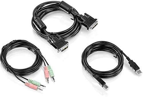 Тренднет 10 стапки. DVI-I, USB И Audio KVM Кабелски Комплет, Поврзете Dvi Компјутер Со Tk-232DV Kvm Прекинувач, USB Глушец/Тастатура, DVI-I, &засилувач;