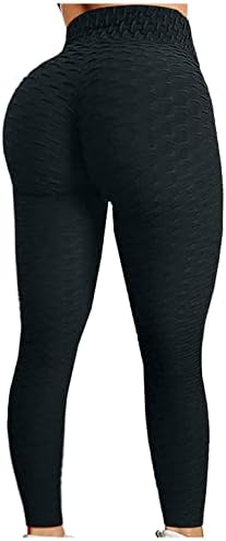 Хеланки за кревање на задник плус големина притиснете ги разгалени високи половини јога панталони