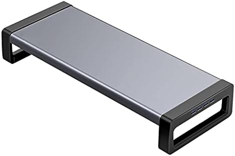Jkuywx монитор штанд е кревач со USB3.0 центар Алуминиум Универзален компјутерски држач за држач за држач за лаптоп за лаптоп за компјутер
