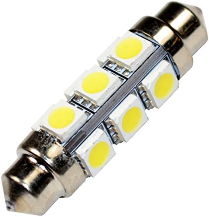 HQRP 360 DEG 42MM Festoon 12 LED диоди 5050SMD 2.88W 168 лумен сијалица за 560 569 578 211 212 212-2 2122 214-2 2142 6413 6429 DE3021 DE3022 DE3022 DE3175 DE3425 DE4410 12844 Замена