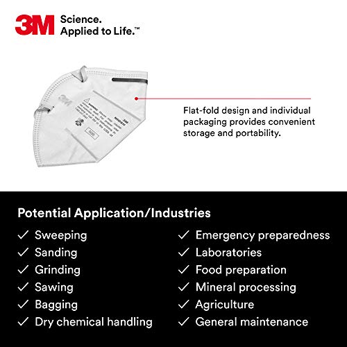 3м Н95 Респиратор За Еднократна Употреба, 9010, Пакување од 50, Рамно Превиткување, Индивидуално Спакувано, Одобрено ОД НИОШ, Напредни Електростатски Медиуми, Споена Ле?