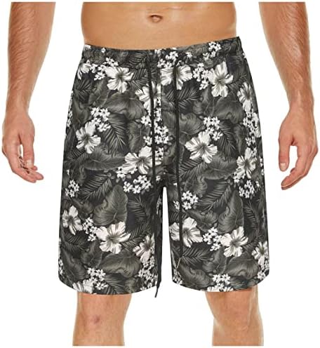 Шорцеви за мажи од табла, лето нови машки лабави печати Каприс модна обична плажа панталони за нозе