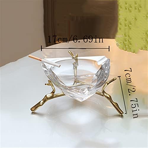 Пепелници месинг модерна пепелска кристална стаклена триаголник кафе масичка за кафе, дневна соба за декорација на маса