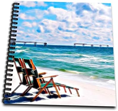 3drose столици на плажа на плажа со пирска слика на светлина нанесена. - цртање книги