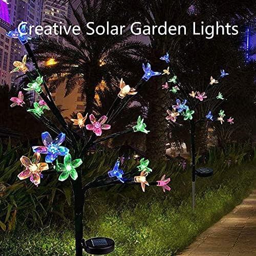 Epicgadget Solar Flower Fairy Light, шарена не'рѓосувачки челик соларна патека Случајни светла за осветлување на пејзаж на отворено, тревник, внатрешен двор, двор, патека, патека, п?