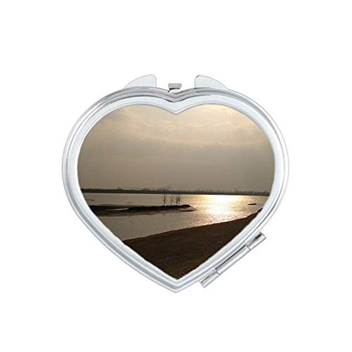 Самрак на плажа Фотографија огледало на срцев преносен џеб за џеб