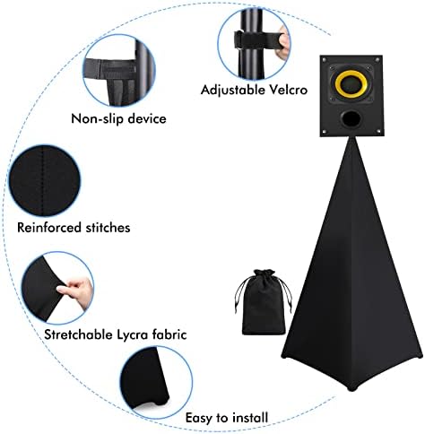 Покрив за штанд на звучникот на Wakult - Диџеј Звучникот опфаќа компатибилен со најпогоден штанд на звучникот на статив, Снимки за столбови