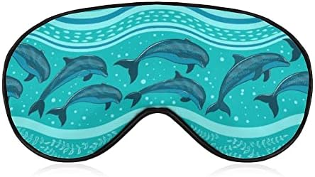 Делфини во морското печатење маска за очи за очи, блокирајќи ја маската за спиење со прилагодлива лента за работа за смена за спиење