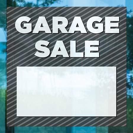 CGSignLab | „Продажба на гаража -Стрип Греј“ прозорецот за прицврстување | 8 x8