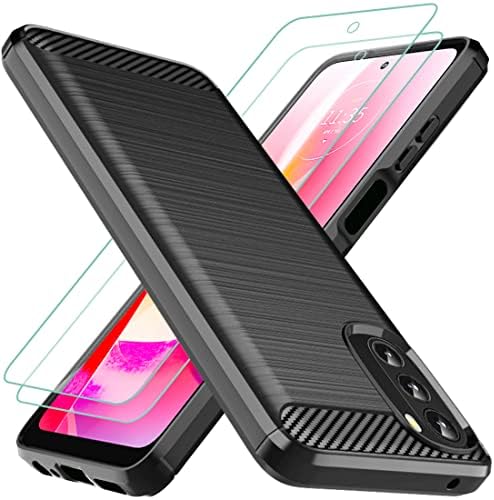 Озофтер за Moto G 5G 2022 Case, Motorola G 5G 2022 Case со 2PCS заштитен заштитник на екранот Флексибилно покритие на TPU гума за мобилни телефони