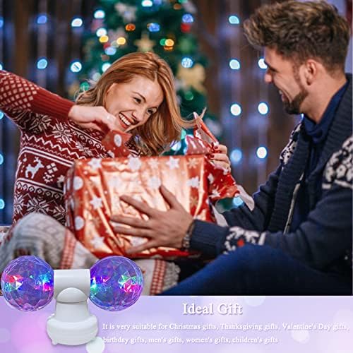 Диско топки ламби, 4 инчни двојни глави кои вршат RGB забава диско топка напојувана од USB кабел, 360 степени ротирачки LED атмосфера ламба топка за Божиќни танцувачки заб