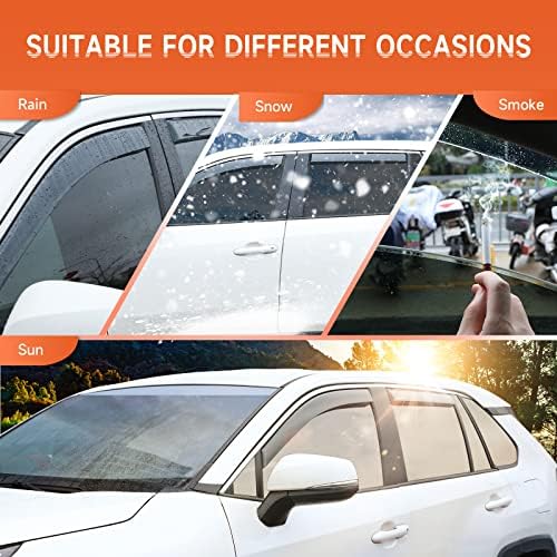 Aclong чад од дожд чувари погодни за Toyota RAV4 2019-2023 Дополнително издржливо во каналот Страничен прозорец Вентилт дефлектори