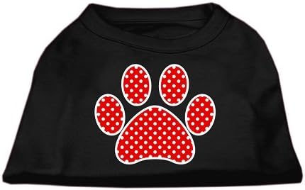 Црвена швајцарска точка шепа Дизајн за печатење кучиња кошула црна xs