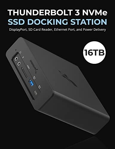 Sabrent Thunderbolt 3 2TB NVME SSD Докинг станица со DisplayPort, читач на SD картички, порта за етернет и испорака на електрична