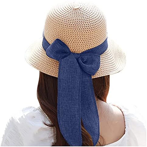 Летни капи од слама за жени широко лето лето преклопено сонце, мала свежа морска празнина капа од бејзбол капачиња за бејзбол