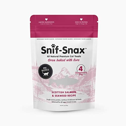 Snif-Snax Сите Природни Премиум Мачка Третира Шкотски Лосос Сладок Компир И Алги Рецепт, 3 мл.