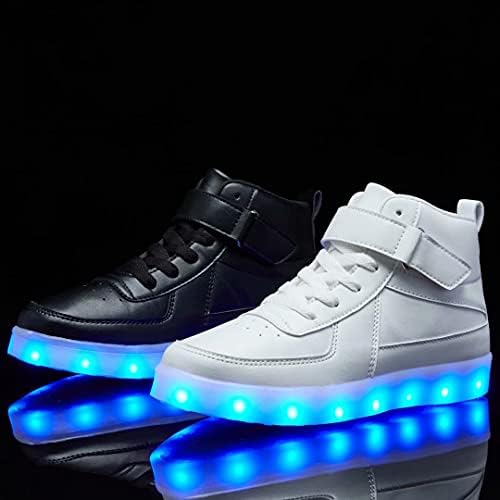 Суфуину Децата Ги Осветлуваат Чевлите Со USB Полнење Трепкачки LED ПАТИКИ Високи Врвни Прозрачни Танцувачки Чевли За Момчиња И Девојчиња Дете