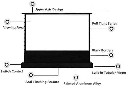 WSSBK 4K 16: 9 Електричен моторизиран под -проектор Проект Проекција екран на црн кристал ALR екран за проектор за долго фрлање