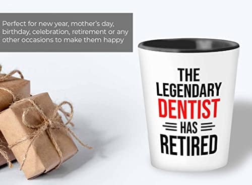 Флејрија земјиште пензиониран стоматолог шут стакло 1.5oz - Стоматолог во пензија - смешни стоматолози во пензија заби за заби смешни женски стоматолог за стоматолог