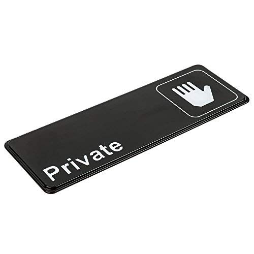 Приватен знак за врата - црно -бело, 9 x 3 -инчи приватен знак за канцелариска врата, знак на приватна врата од Тецорио