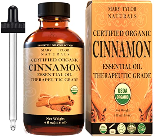 Органско есенцијално масло од цимет, овластено органско, терапевтско одделение, чисто и природно, совршено за ароматерапија, дифузер, DIY