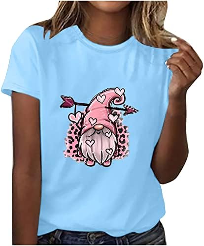 Удобна облека со боја на кратки ракави екипаж памук графички врвен маица за девојки есен лето обична маичка jj jj