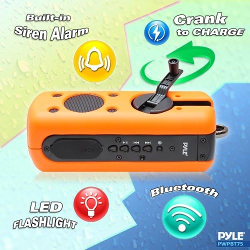 Spell Sound Box Splash Sportable Protable Sonder - безжичен солиден водоотпорен Bluetooth компатибилен аудио стерео со Aux во Jackек, батерија за полнење - iPhone Android iPad, MP3 PWPBT75OR