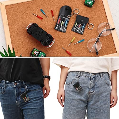 Mini Screwdriver Set Blught Bulk Ents Вклучува 3 мини шрафцигери во преносна торбичка со Snap со кука за мажи за возрасни татковци