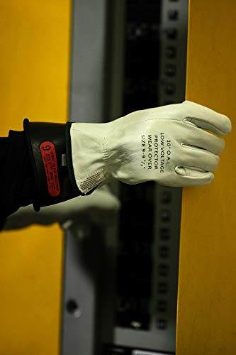Национална класа за облека за безбедност 0 жолт гумен напон Изолациони ракавици Премиум комплет со FR плетена ракавица и заштитници од кожа,