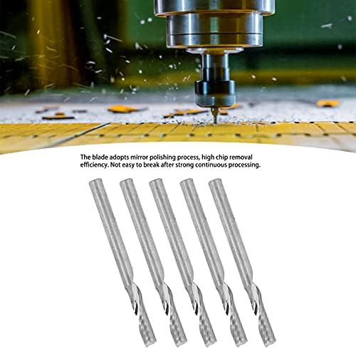 5 парчиња 3,175 x 12mm Професионален спирален рутер бит-единечен раб на рутерот CNC рутер битови крај мелница за мелење на мелница за мелење на мелница за мелење на мелниц?