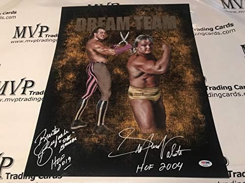 PSA/DNA автентичен брут „Барбер“ Beefcake & Greg “The Hammer“ Valentine Autograph 16x20 WWF Team Team Team Edition W/HOF натписи