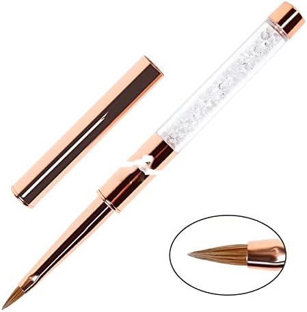 BHVXW 9PCS/Поставете розово злато нокти за четка за четка за четкички постави пенкало за измет за уметност рамен кристално сликарство цртање