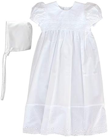 памучен фустан крштевање наметка за крштевање со граница на чипка