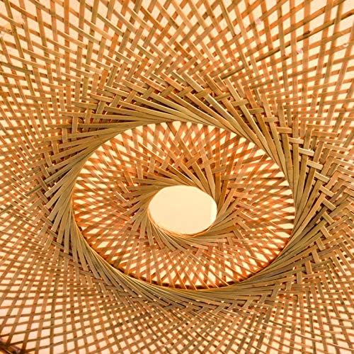 Рачно плетен плетен ратан тркалезен фенер сенка тавански светлосен тела рустикален азиски јапонски плафонски ламба спална соба дневна