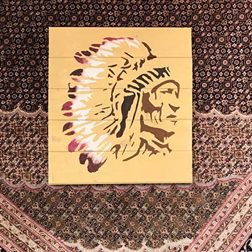 Началник на домородните американски матрици за сликање на платно Најдобро винил голема домородна глава, индиска матрица боја матрица за дрво,