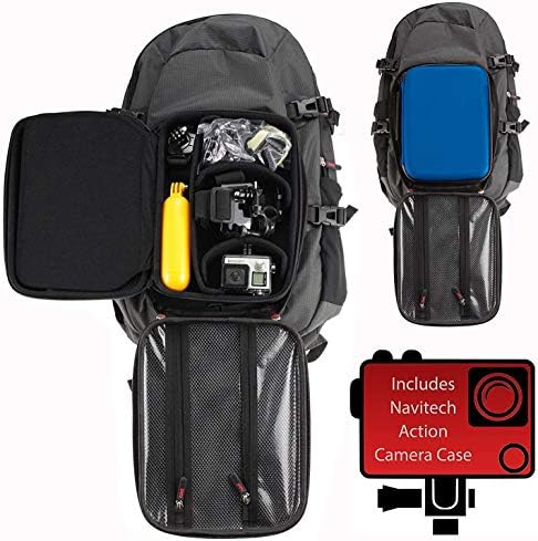Ранец на ранец на фотоапаратот Navitech Action Camera со интегрирана лента за градите - компатибилен со SJCAM SJ5000X елитната акција за акција